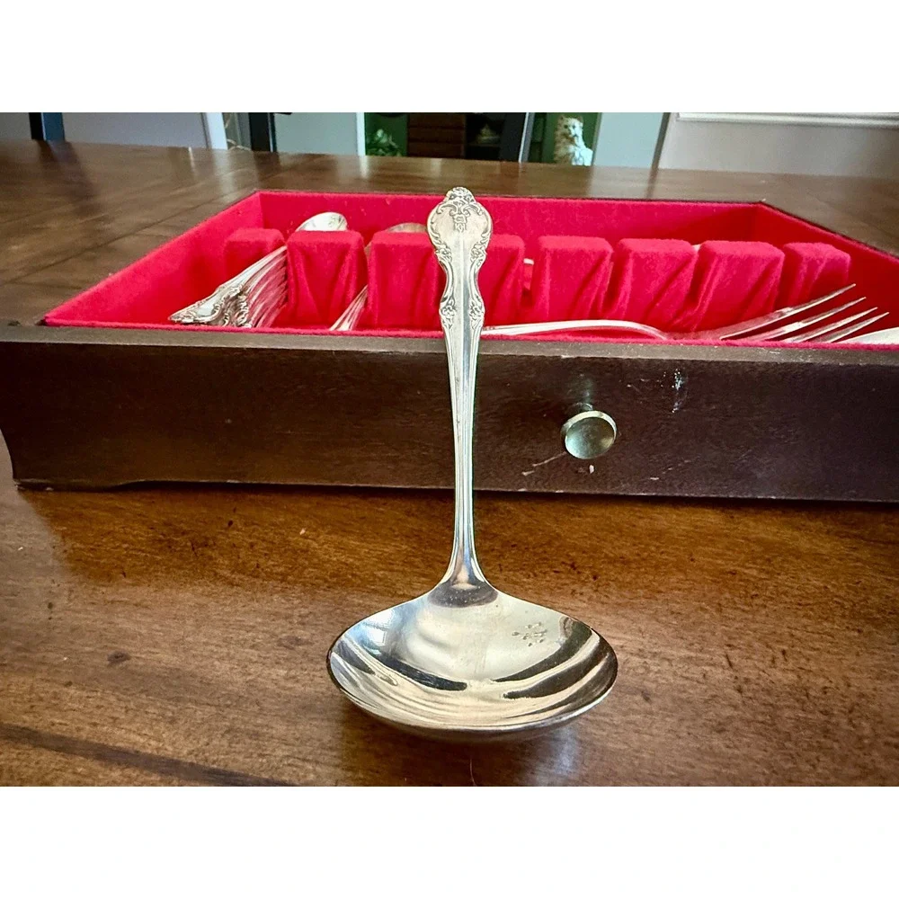 Rogers & Bro Silver Plate Flatware Set Remembrance Pattern 18pc Serving Piece